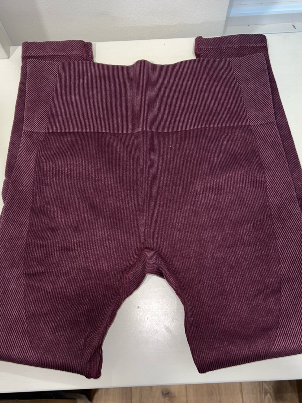 JoyLab Ribbed Leggings - Burgundy Plum